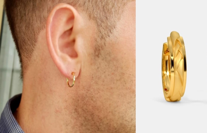 men hoop earrings