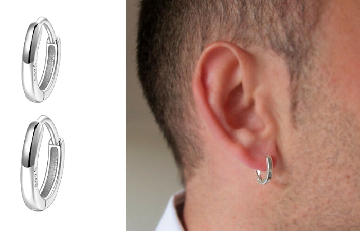 men hoop earrings