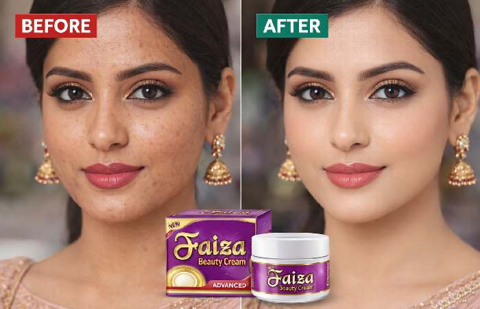 before and after using faiza beauty cream
