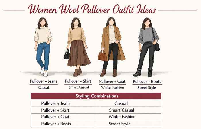women wool pullover outfit ideas