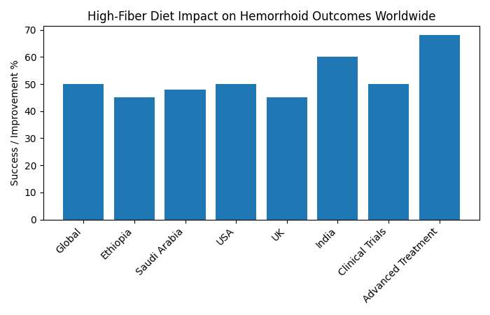 Worldwide Hemorrhoids Case & High-Fiber Diet Success