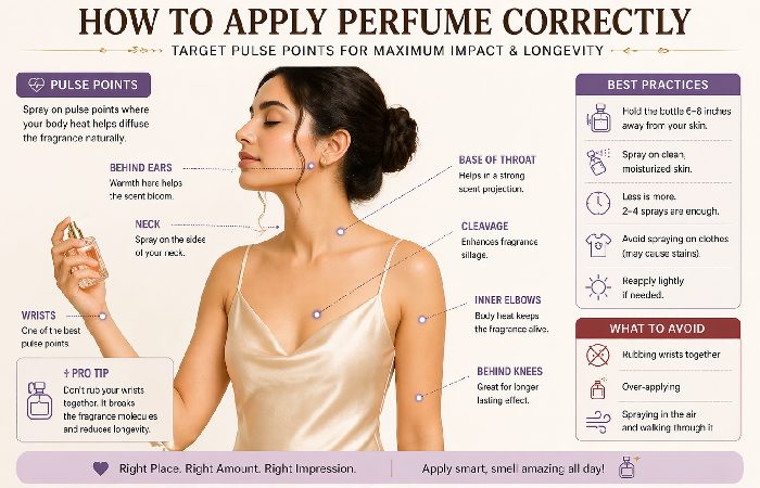 how to apply perfume correctly